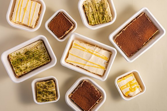 Assorted tiramisu at Siora.