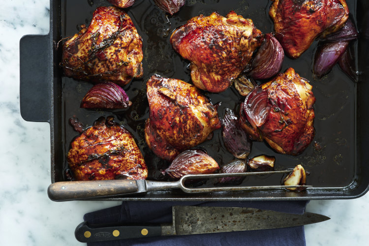 Adam Liaw’s malt vinegar baked chicken.