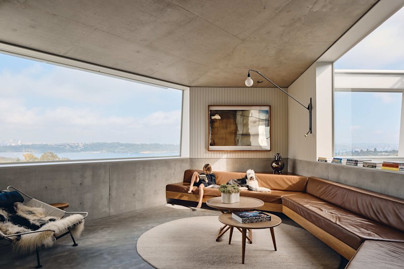 Landlocked, this wood-clad home has edgy views over Sydney Harbour