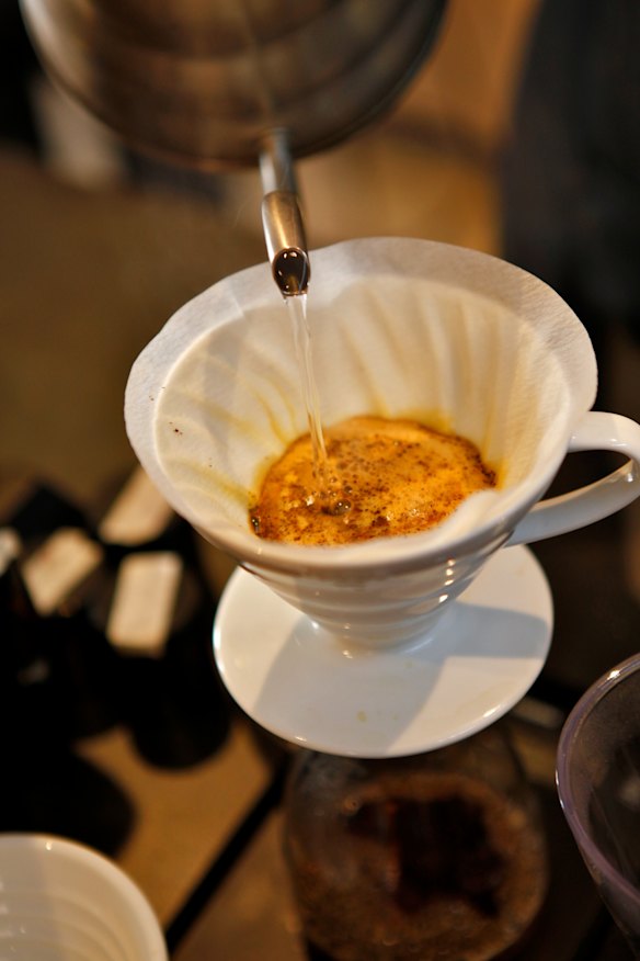 Coffee brewing.