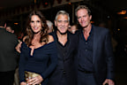 Cindy Crawford, George Clooney, and Rande Gerber attend Netflix’s “Jay Kelly” Los Angeles premiere at Chateau Marmont on November 11, 2025 in Los Angeles, California.