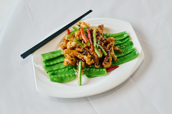 Eel in red wine sauce at Supreme J Kitchen.