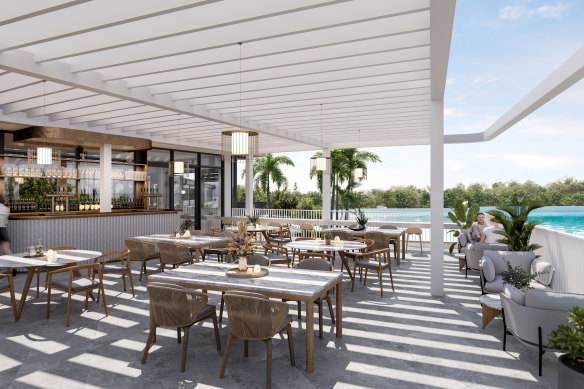  An artist rendering of the rooftop terrace.