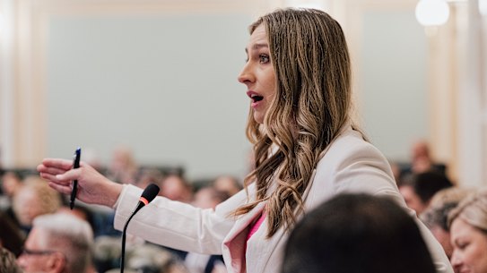 Youth Justice Minister Laura Gerber in Queensland Parliament.