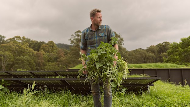 Joost Bakker  at the home he has built for his mother in Monbulk, Victoria.