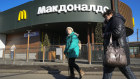 A closed McDonald’s restaurant in St. Petersburg in 2022 after the war in Ukraine started.