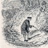 An illustration of Gilbert White shown near his home in Selborne, Hampshire.