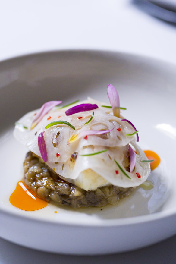 Toothfish with lotus root and Saikyo miso.