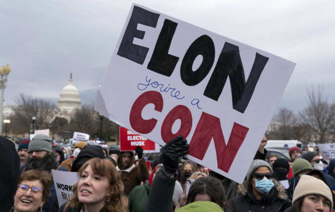 ‘Do something’: Americans take to streets as Musk team advances