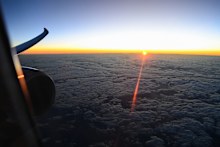 The view from a Qantas 787 Dreamliner.