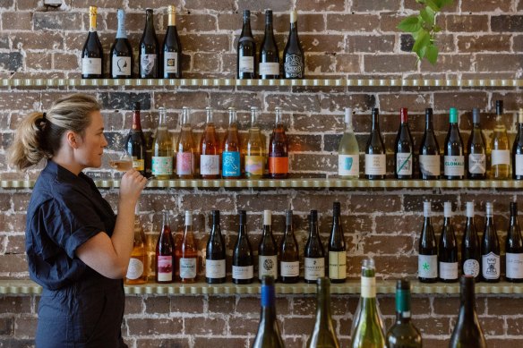 Famelia owner Amelia Birch in her wine bar. 