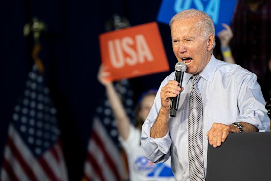 US President Joe Biden campaigning in Bowie, Maryland. The expected “red wave” did not drown his party.