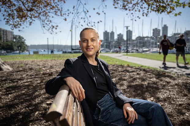 Nurse Alexandra Nash, pictured in Rushcutters Bay, lives in the Wentworth electorate and says she is still undecided about how she will vote. 