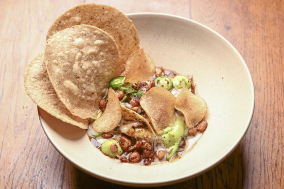 Pacific Coast ceviche - a mix of prawns, octopus and fish in a lime-heavy marinade.