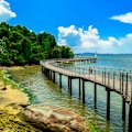 The coastal boardwalk at the Chek Jawa Wetlands on Pulau Ubin.