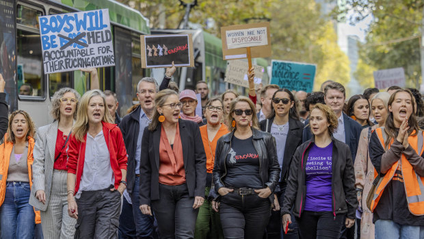 Jacinta Allan needs to do more than walk the protest walk on violence against women