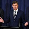 Nationals leader Senator Matt Canavan, Opposition Leader Angus Taylor and shadow special minister of state James McGrath.