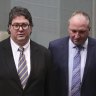 Nationals MPs George Christensen and Barnaby Joyce wavered in their support for the government’s superannuation changes.