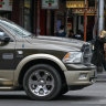 A RAM truck stopped over a pedestrian crossing in Melbourne’s CBD.