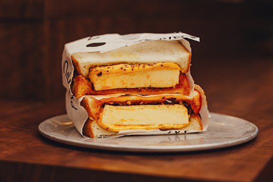Steamed egg custard sando.