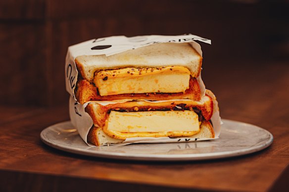 Steamed egg custard sando.