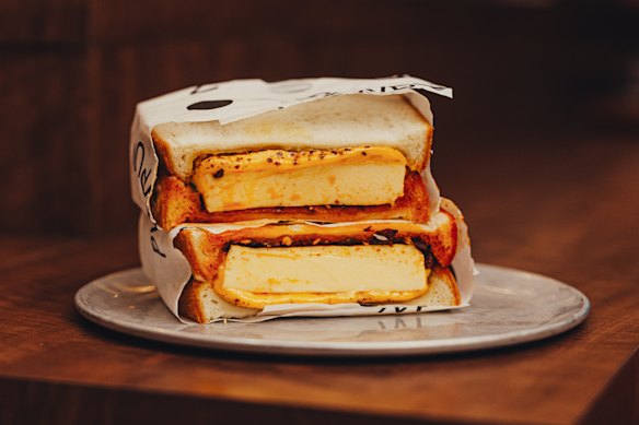Steamed egg custard sando.
