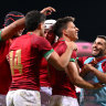 Portugal celebrate their first World Cup win.