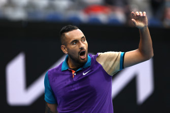 Nick Kyrgios in his opening round Australian Open contest.