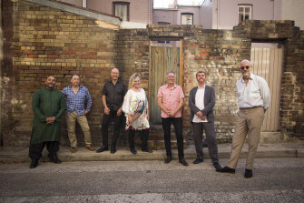 The catholics, from left, Jon Pease, Fabian Hevia, Lloyd Swanton, Sandy Evans, Gary Daley, James Greening and Hamish Stuart.