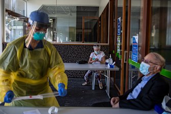 Ruby Princess cruise ship passengers Rona and Michael Dobrin prepare for their second COVID19 test.