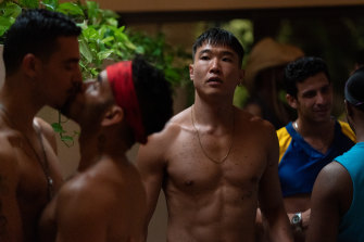 Joel Kim Booster is the Elizabeth Bennett character in Fire Island’s modern spin on Pride and Prejudice.