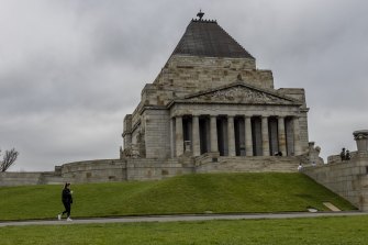 The Shrine of Remembrance this morning, the day after protesters staged a sit-in.