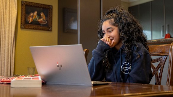 Maanya Kapoor receiving her VCE results. 