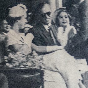 We are amused: Narrelle now on Prince Philip’s knee.