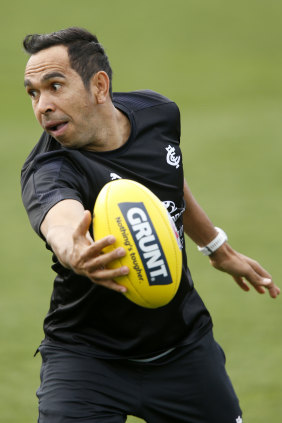 Eddie Betts was front and centre on the first day of Carlton's pre-season training.
