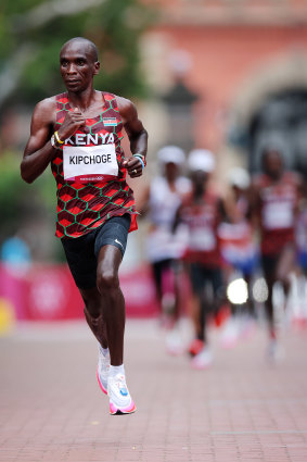 Eliud Kipchoge is set to go back-to-back after claiming gold in Rio. 