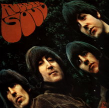 The Beatles' Rubber Soul album cover.