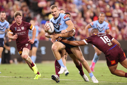 Out of the way ... Turbo in full flight in Townsville during Origin I.