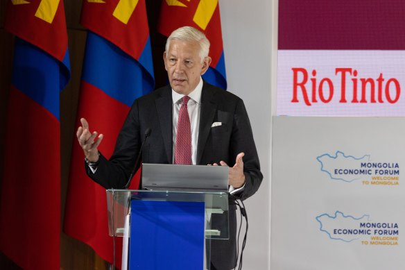 Dominic Barton, Chairman of Rio Tinto at the Mongolian Economic Forum.