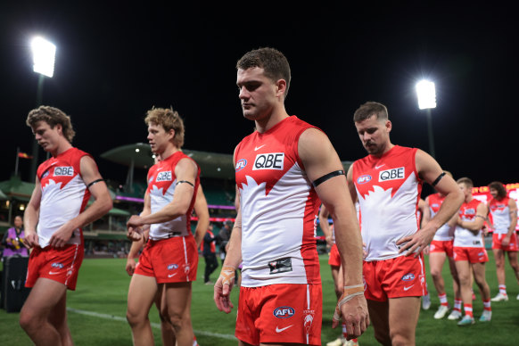 The Swans look to have left their run too late, particularly after inaccurate kicking left them with only two points from the game against Geelong.