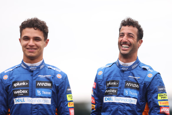 McLaren teammates Lando Norris and Daniel Ricciardo.