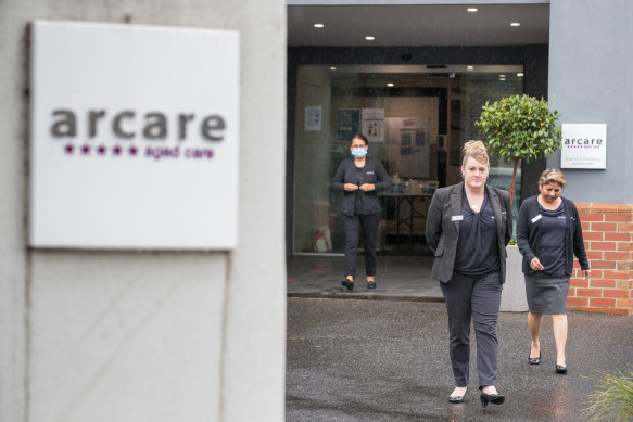 Arcare Maidstone had a coronavirus outbreak last month. It spread to 10 people, but was brought under control. Jennifer Henare (centre with fellow staff members Debbie Pyster and Marlene Desouza) is the home’s manager.