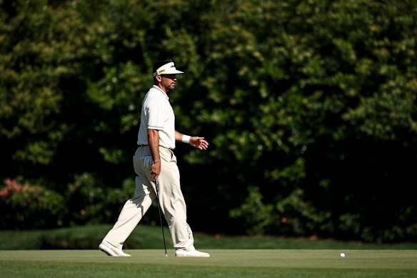 Jason Day on the green at the 11th during a solid third round.