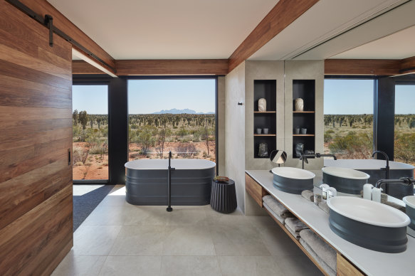 Bathroom of one of the Dune Pavilions.