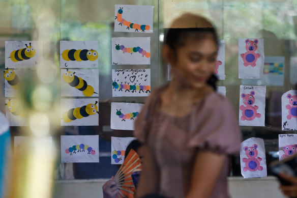 Girls are seen inside a playroom at the PREDA children protection centre, in Olongapo, Zambales, The Philippines.