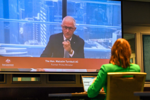 Former Prime Minister Malcolm Turnbull was one of the people who testified before the Royal Commission on robo-debt.