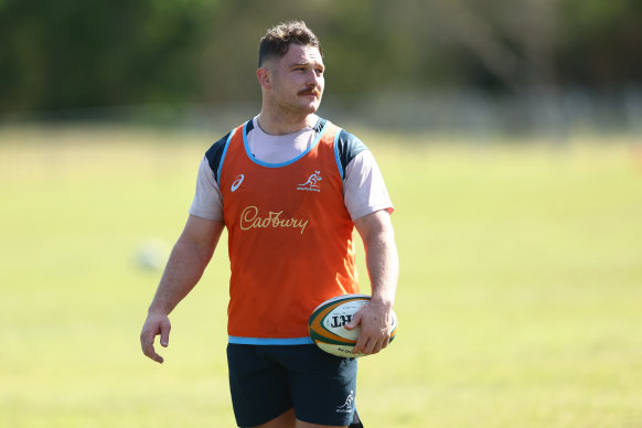 Matt Faessler at Wallabies training on the Gold Coast this week.