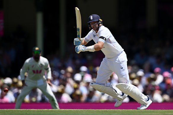 Joe Root gets one away against pace.