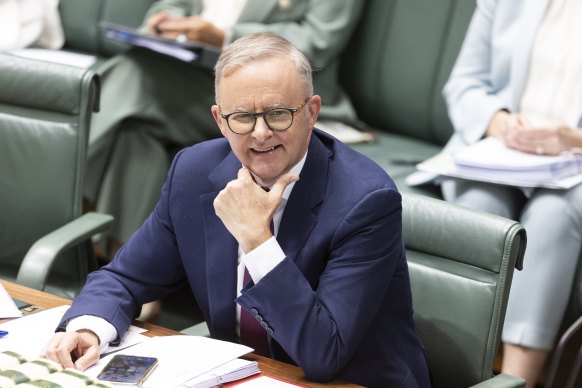 Prime Minister Anthony Albanese in question time today.
