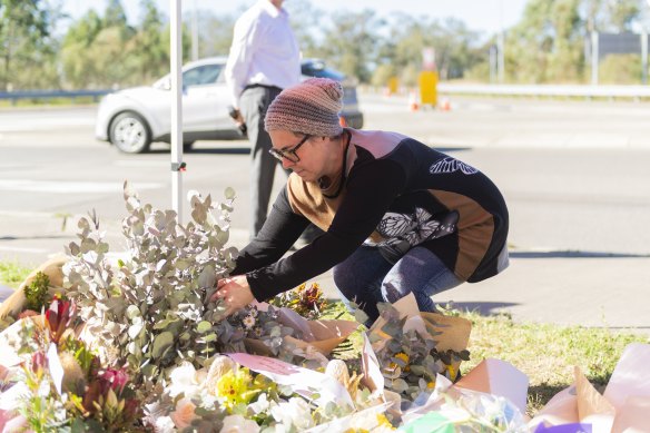 Flowers and tributes to the victims of the Hunter Valley bus crash are being left at the memorial site.